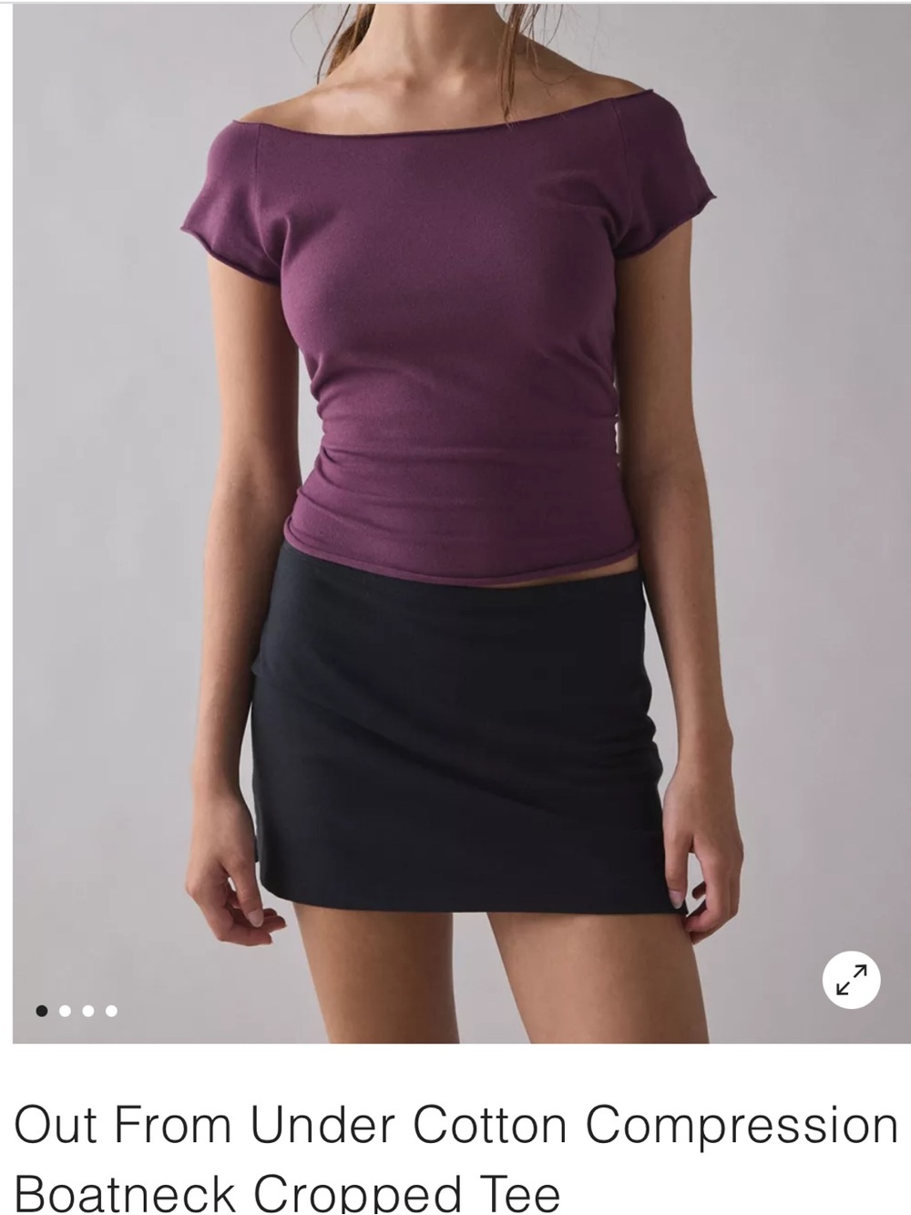 “Urban Outfitters, Out from Under” cotton compression boat neck tee;small;NWOT